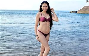 Lavina Israni looks graciously sensuous in wine shade bikini